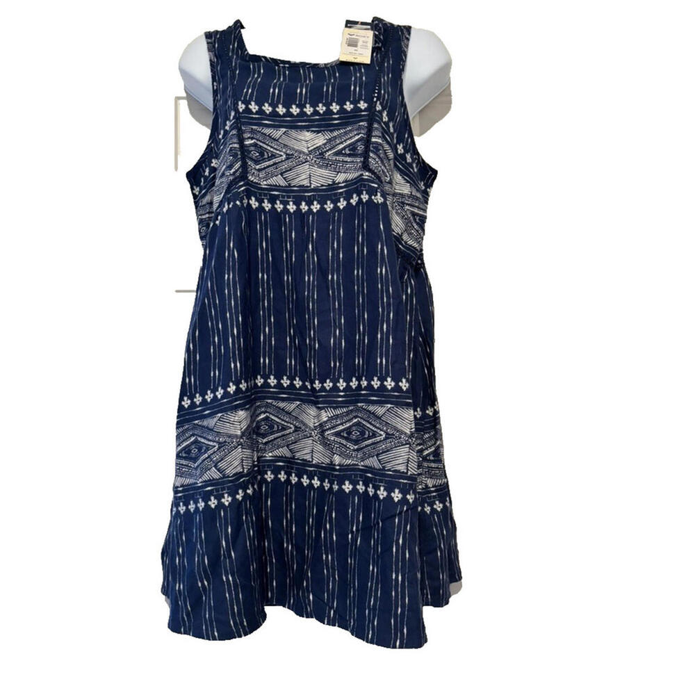 Roxy boho surfer mini dress sz XS blue sleeveless new w/ tags #3244